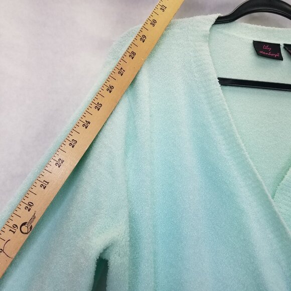 Lily Stanhope Ballet Sweater Women's L Green Pullover Cross Front Eyelash Knit - Picture 14 of 15